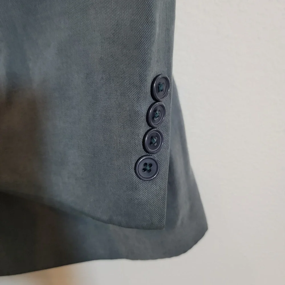 Oscar de la Renta Mens‎ 42R Blazer Slate Blue 100% Tencel 3-Button Jacket Suit
